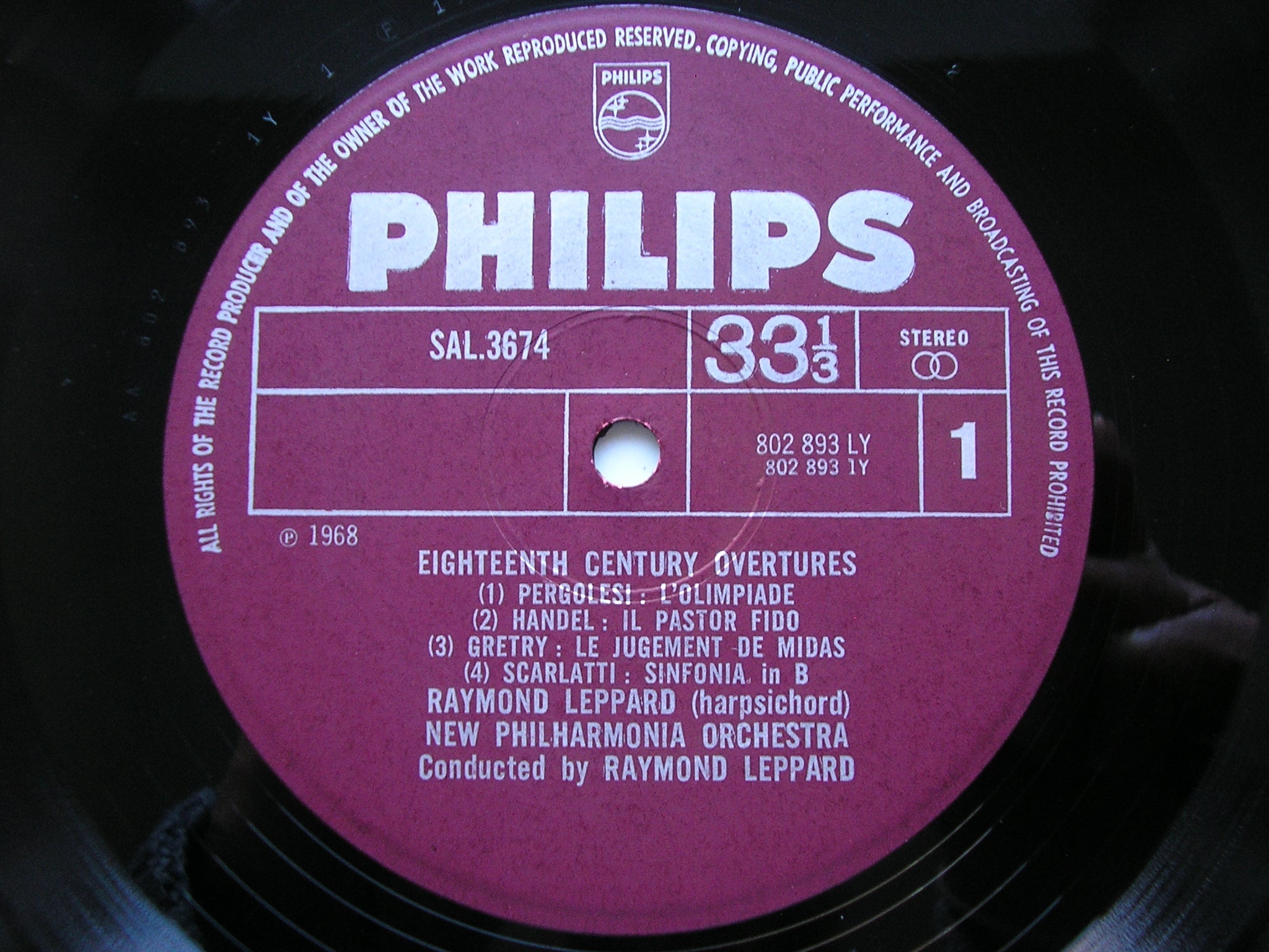 18th CENTURY OVERTURES      LEPPARD / NEW PHILHARMONIA    SAL 3674