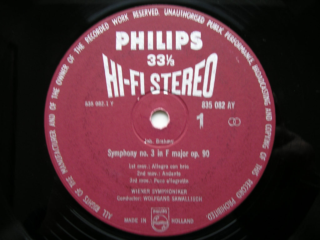 BRAHMS: SYMPHONY No. 3 / TRAGIC OVERTURE   SAWALLISCH / VIENNA SYMPHONY   835 082 AY