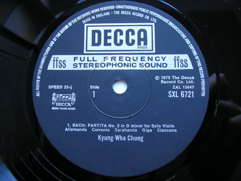 SXL 6721  BACH: PARTITA No. 2 / SONATA No. 3   KYUNG-WHA CHUNG