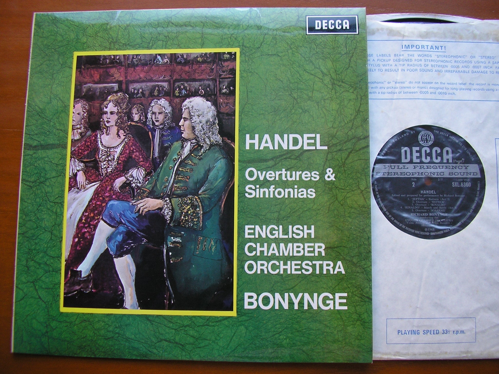 SXL 6360 HANDEL: OVERTURES & SINFONIAS BONYNGE / ENGLISH CHAMBER ORCHESTRA