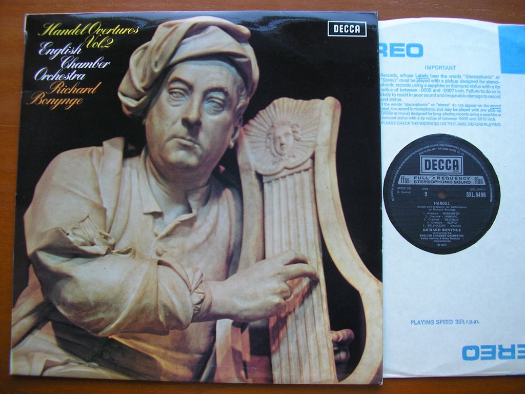 SXL 6496 HANDEL: OVERTURES & SINFONIAS Volume 2 BONYNGE / ENGLISH CHAMBER ORCHESTRA