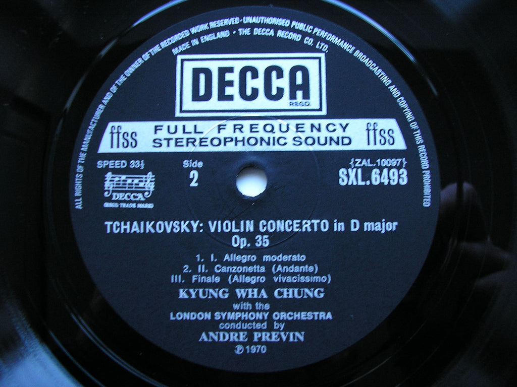 SXL 6493 SIBELIUS: VIOLIN CONCERTO / TCHAIKOVSKY: VIOLIN CONCERTO CHUNG / LONDON SYMPHONY / PREVIN