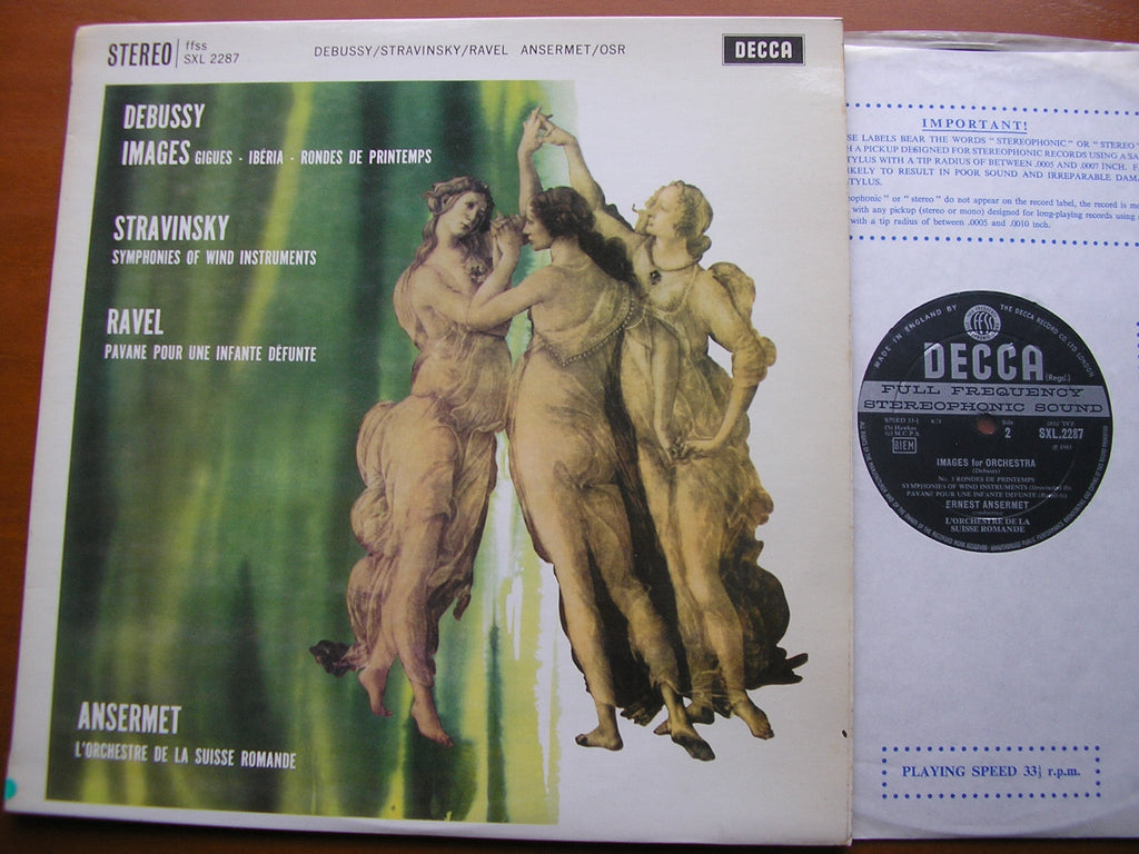 SXL 2287 DEBUSSY: IMAGES / STRAVINSKY: SYMPHONIES OF WIND INSTRUMENTS / RAVEL: PAVANE ANSERMET / SUISSE ROMANDE