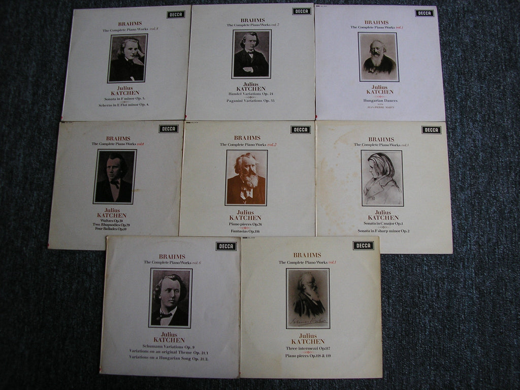 SXL 6105 / 6118 / 6129 / 6160 / 6217 / 6218 / 6219 / 6228 BRAHMS: MUSIC FOR PIANO Volumes 1 - 8 JULIUS KATCHEN