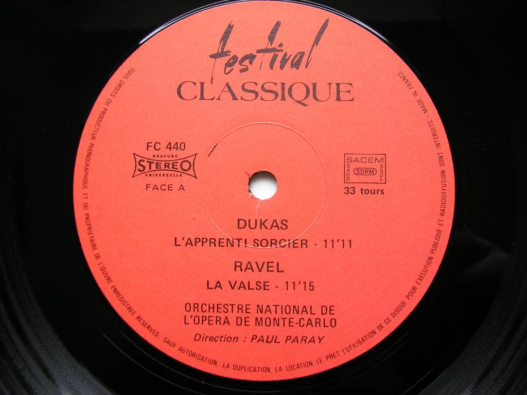 RAVEL: LA VALSE / DUKAS: L'APPRENTI SORCIER / CHABRIER: ESPANA / SUITE PASTORALE   PARAY / MCNOO   FC 440