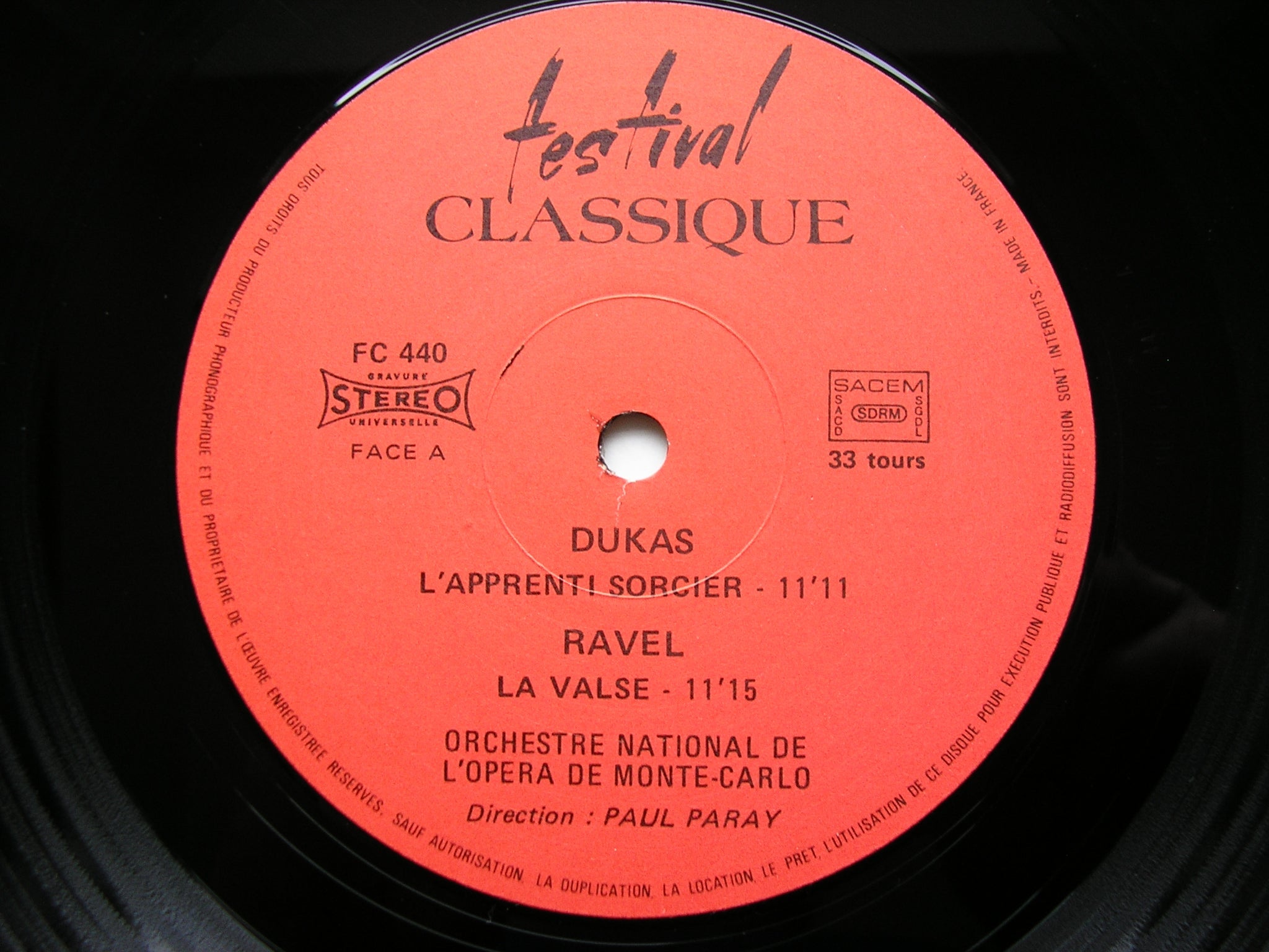 RAVEL: LA VALSE / DUKAS: L'APPRENTI SORCIER / CHABRIER: ESPANA / SUITE PASTORALE   PARAY / MCNOO   FC 440