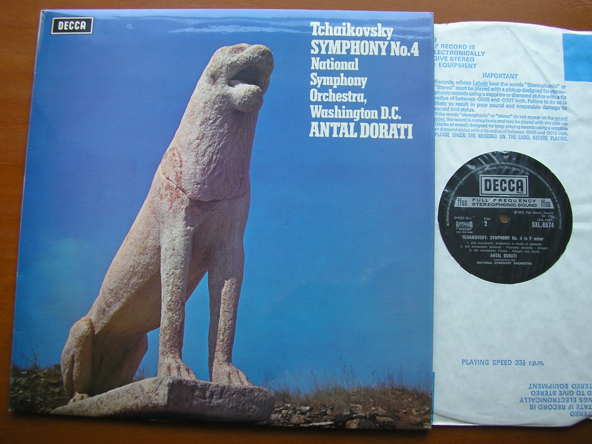 SXL 6574 TCHAIKOVSKY: SYMPHONY No. 4 ANTAL DORATI / NATIONAL SYMPHONY ORCHESTRA WASHINGTON DC
