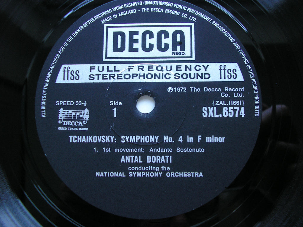 SXL 6574 TCHAIKOVSKY: SYMPHONY No. 4 ANTAL DORATI / NATIONAL SYMPHONY ORCHESTRA WASHINGTON DC