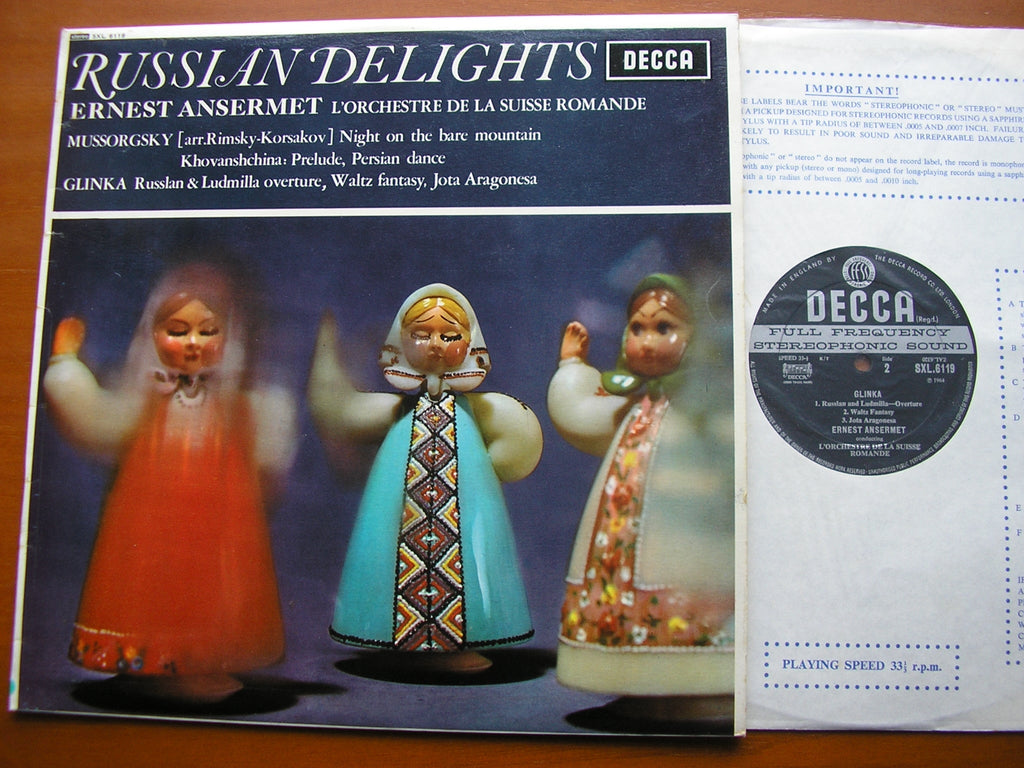 SXL 6119 RUSSIAN DELIGHTS: MUSSORGSKY / GLINKA: ORCHESTRAL WORKS ANSERMET / SUISSE ROMANDE