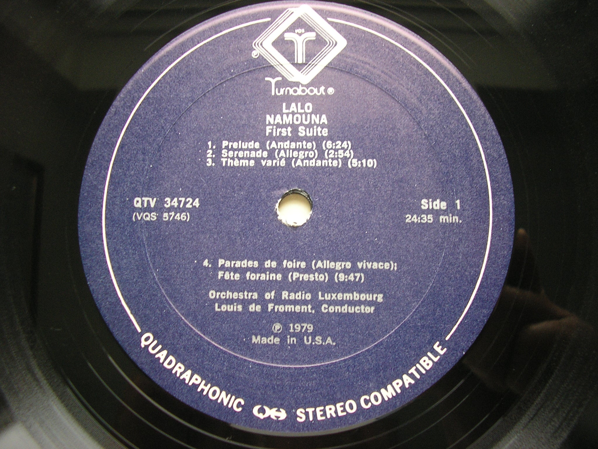 LALO: NAMOUNA  Ballet Suites nos. 1 & 2       DE FROMENT / ORCHESTRA OF RADIO LUXEMBOURG    QTV 34724