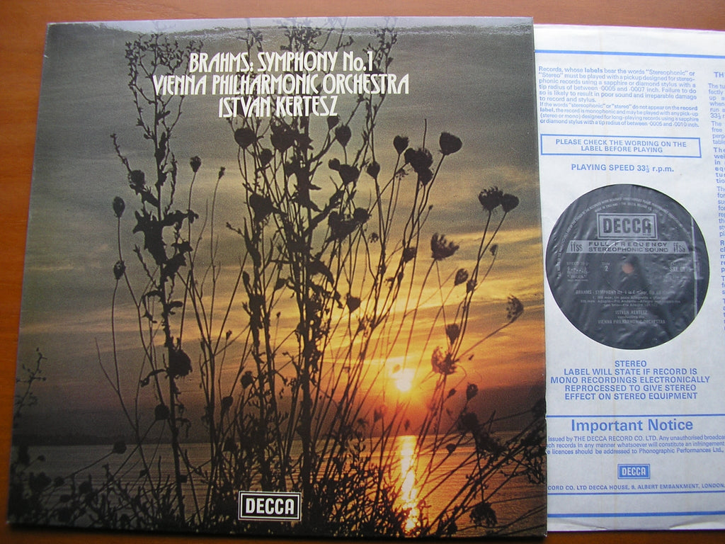 SXL 6675 BRAHMS: SYMPHONY No. 1 KERTESZ / VIENNA PHILHARMONIC