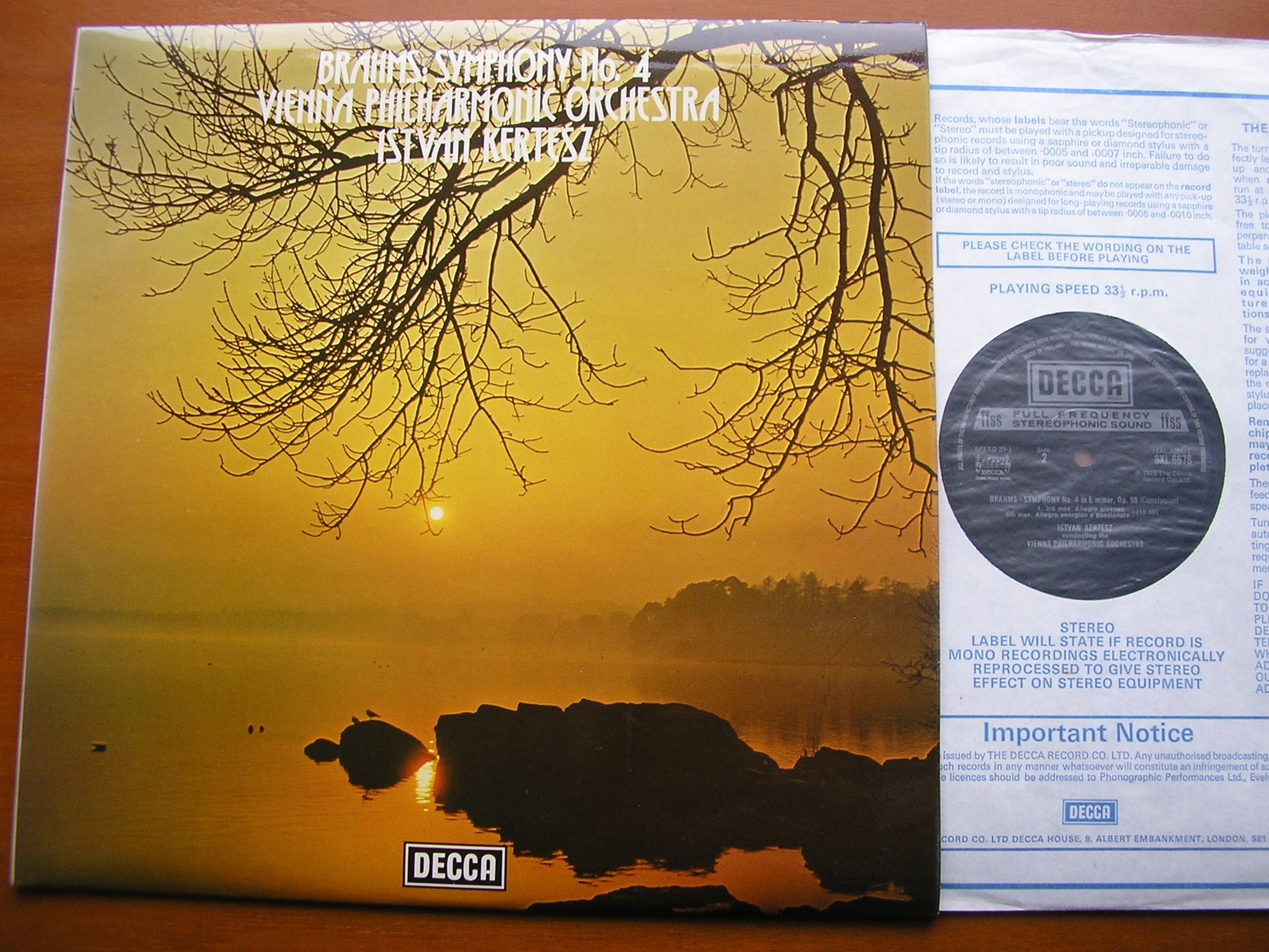 SXL 6678 BRAHMS: SYMPHONY No. 4 KERTESZ / VIENNA PHILHARMONIC