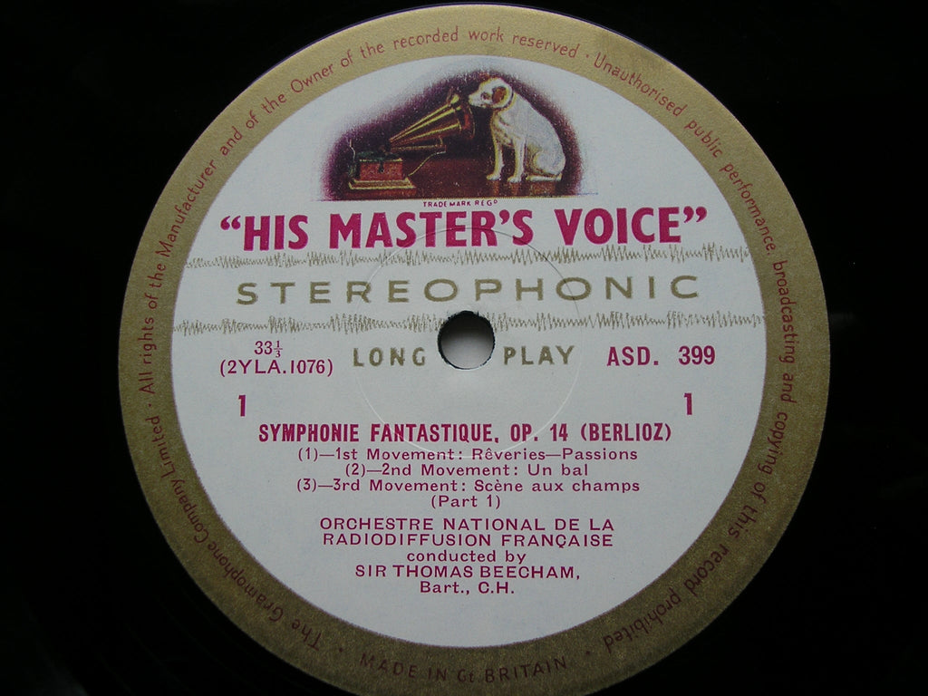 BERLIOZ: SYMPHONIE FANTASTIQUE     BEECHAM / FRENCH NATIONAL RADIO ORCHESTRA    ASD 399
