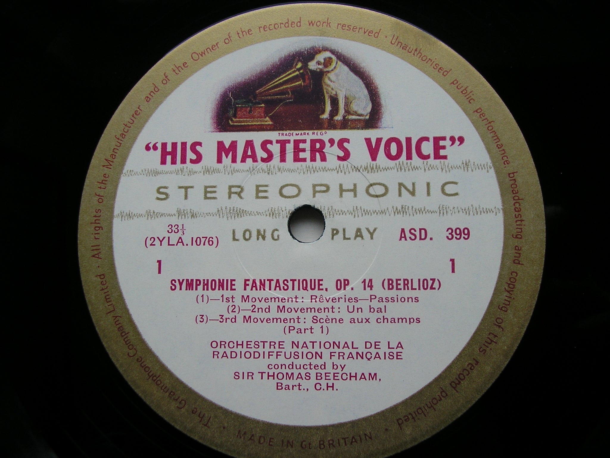 BERLIOZ: SYMPHONIE FANTASTIQUE     BEECHAM / FRENCH NATIONAL RADIO ORCHESTRA    ASD 399