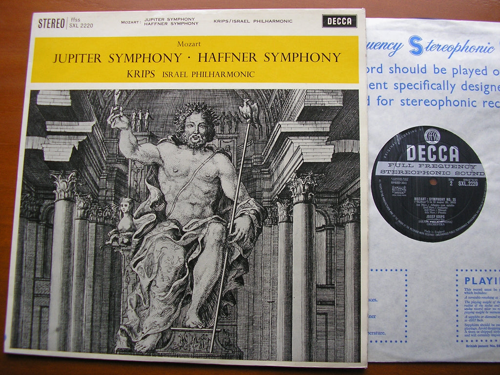 SXL 2220 MOZART: SYMPHONIES Nos. 35 & 41 'Jupiter' KRIPS / ISRAEL PHILHARMONIC