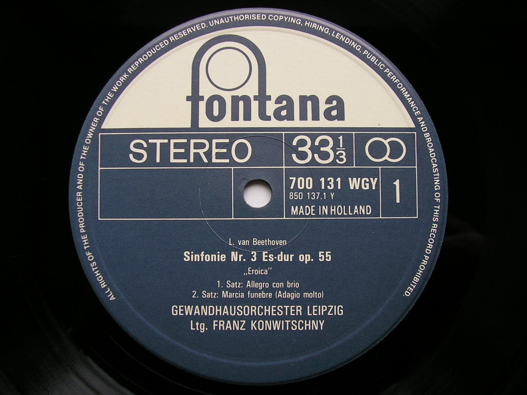 BEETHOVEN: THE NINE SYMPHONIES   KONWITSCHNY / LEIPZIG GEWANDHAUS  K71BA 600