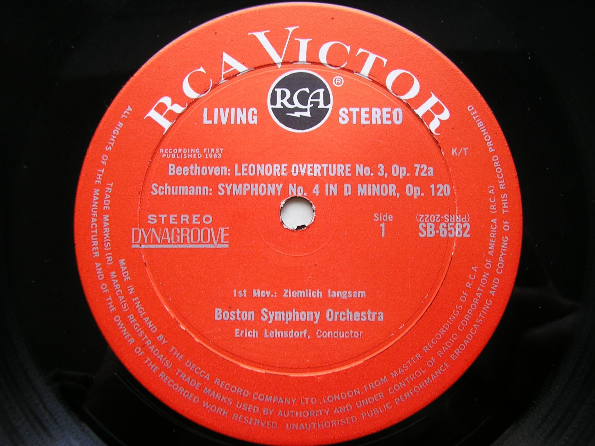 SCHUMANN: SYMPHONY No. 4 / BEETHOVEN: LEONORA No. 3     LEINSDORF / BOSTON SYMPHONY   SB 6582