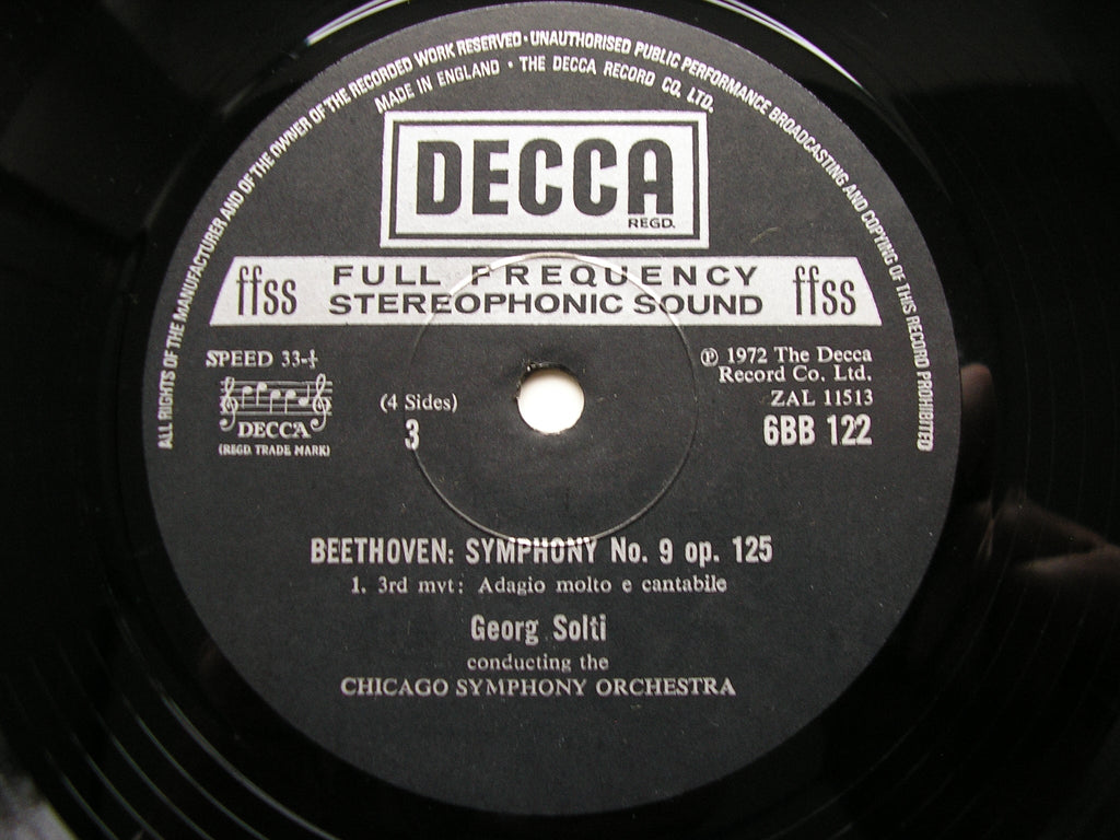 BEETHOVEN: THE NINE SYMPHONIES / FOUR OVERTURES   SOLTI / CHICAGO SYMPHONY  9 LP SET
