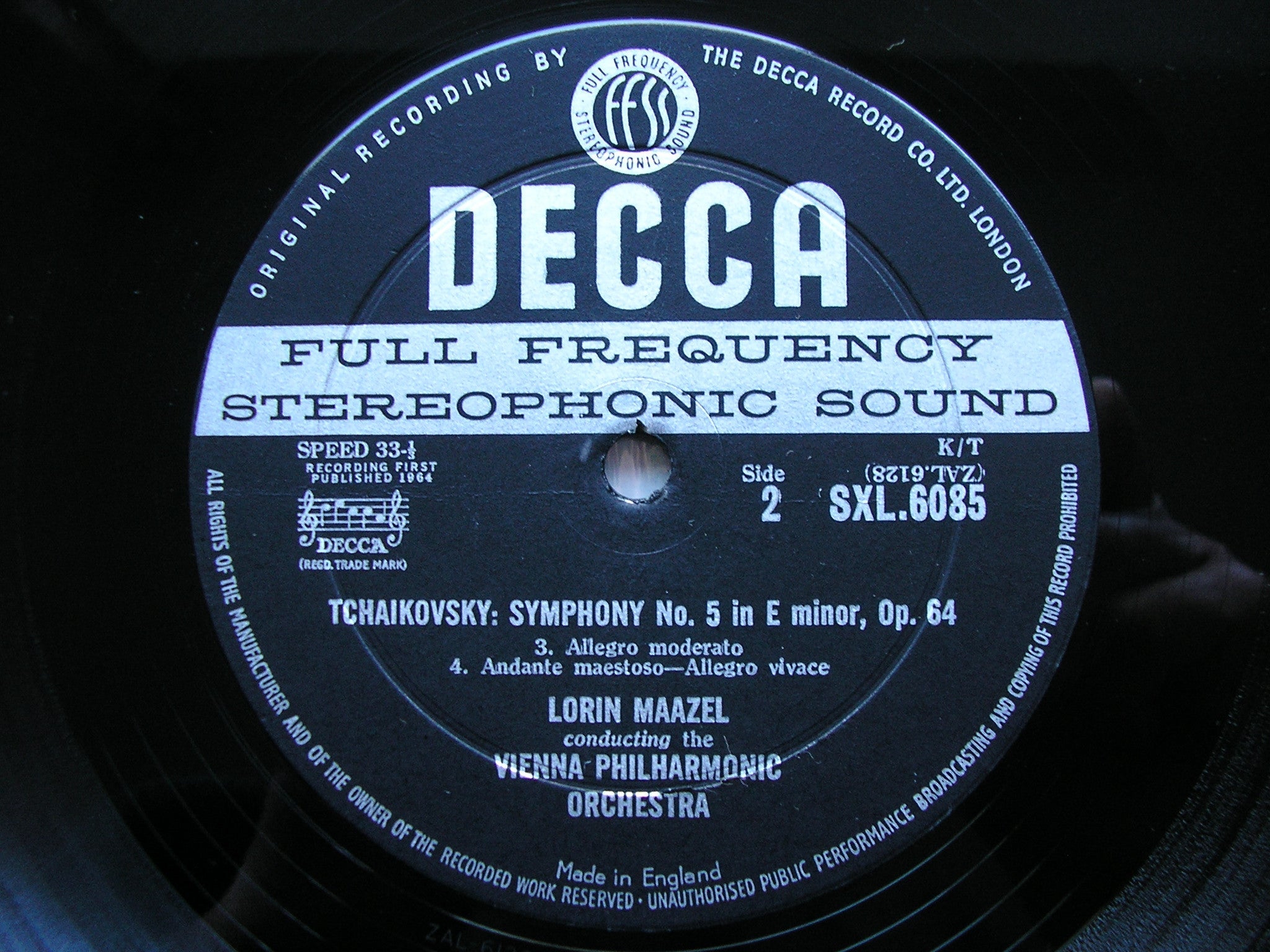 SXL 6085 TCHAIKOVSKY: SYMPHONY No. 5 MAAZEL / VIENNA PHILHARMONIC