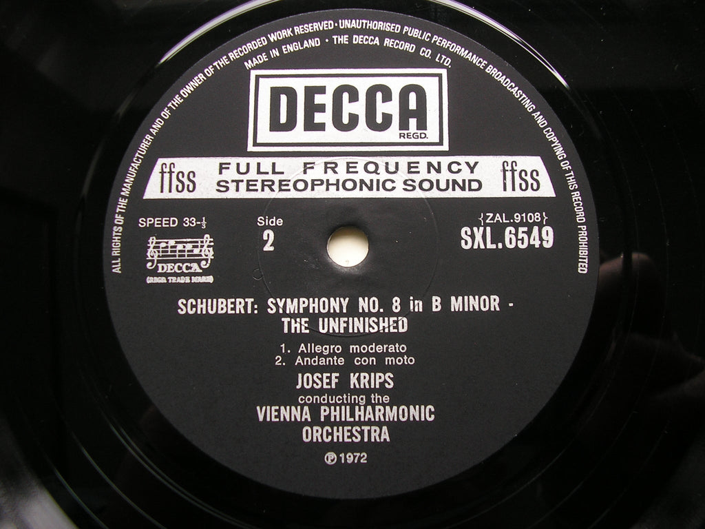 SXL 6549 SCHUBERT: UNFINISHED / BEETHOVEN: SYMPHONY No. 8 KRIPS / ABBADO / VIENNA PHILHARMONIC