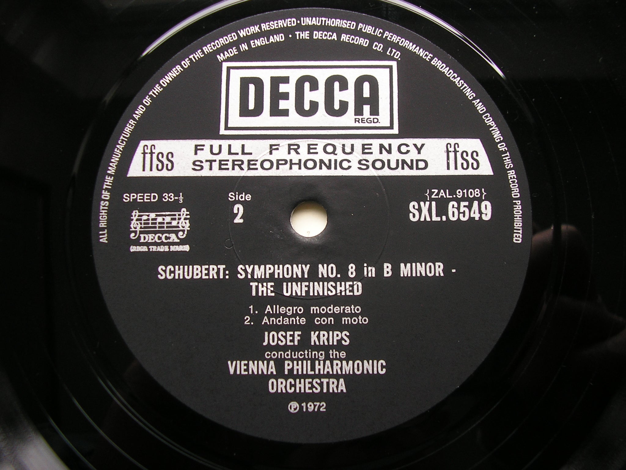 SXL 6549 SCHUBERT: UNFINISHED / BEETHOVEN: SYMPHONY No. 8 KRIPS / ABBADO / VIENNA PHILHARMONIC