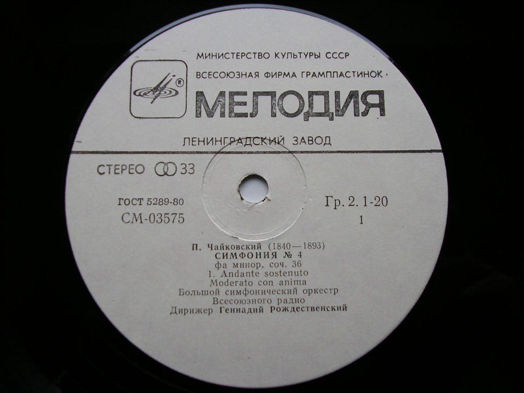 TCHAIKOVSKY: SIX SYMPHONIES  ROZHDESTVENSKY / MOSCOW RADIO SYMPHONY   6 LP SET