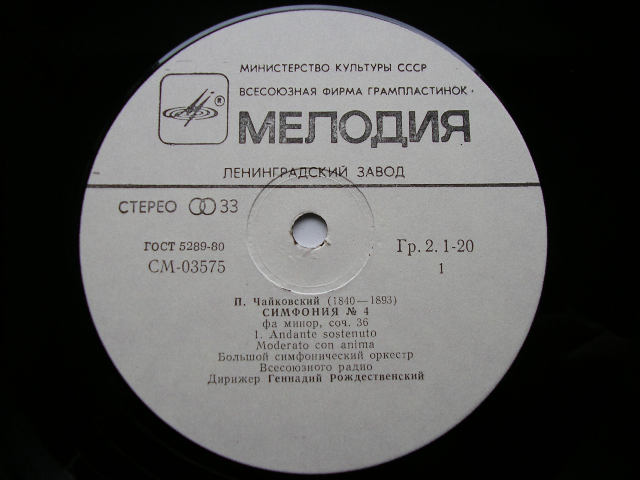 TCHAIKOVSKY: SIX SYMPHONIES  ROZHDESTVENSKY / MOSCOW RADIO SYMPHONY   6 LP SET
