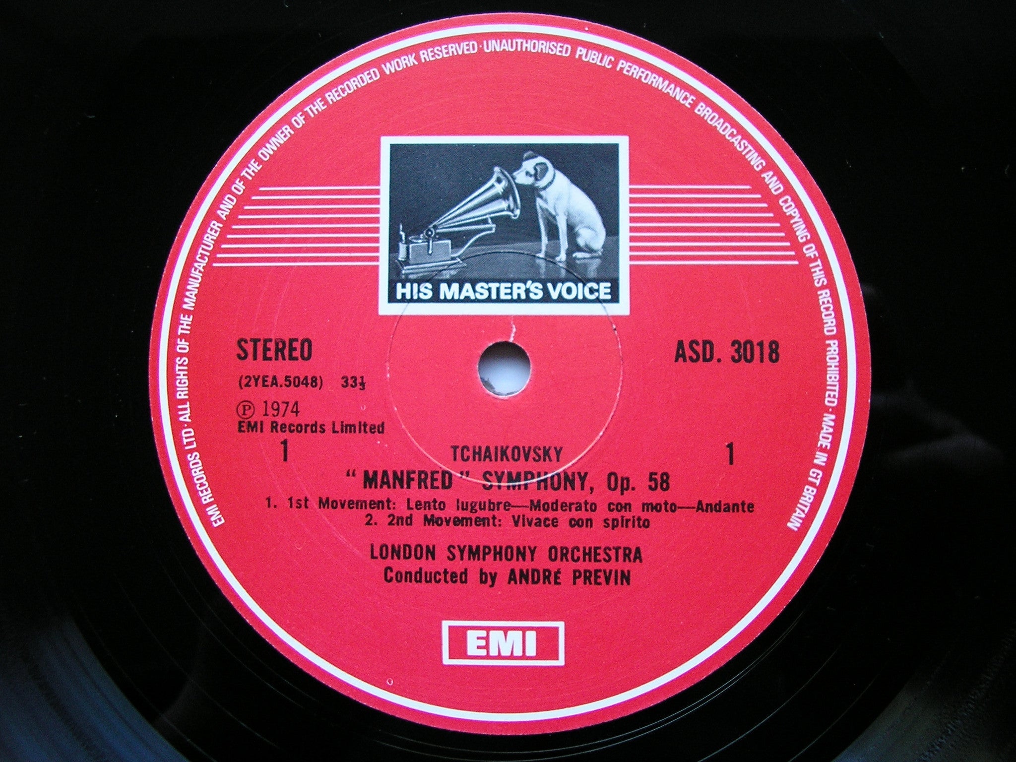 TCHAIKOVSKY: MANFRED SYMPHONY   PREVIN / LONDON SYMPHONY  ASD 3018