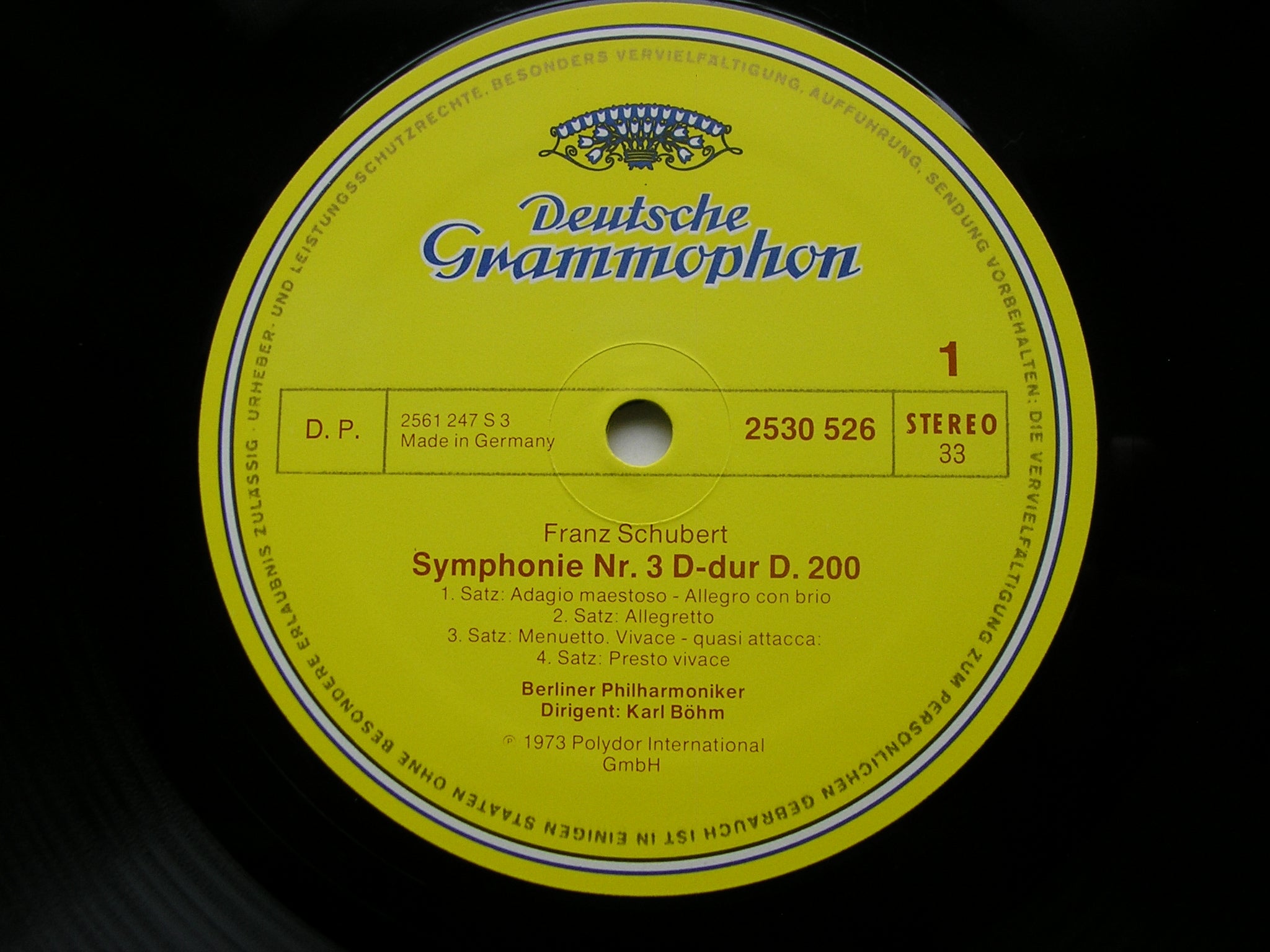 SCHUBERT: SYMPHONIES Nos. 3 & 4      BOHM / BERLIN PHILHARMONIC   2530 526