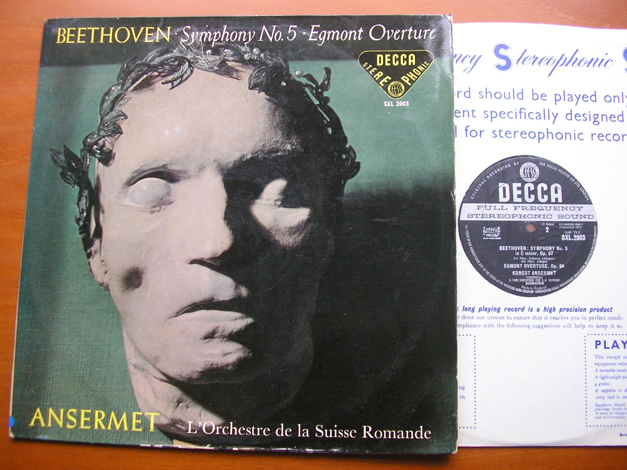 SXL 2003  BEETHOVEN: SYMPHONY No. 5 / EGMONT OVERTURE     ANSERMET / SUISSE ROMANDE     ED 1