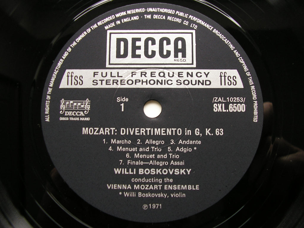 MOZART: SERENADES & DIVERTIMENTI  BOSKOVSKY / VIENNA MOZART ENSEMBLE   9 LP