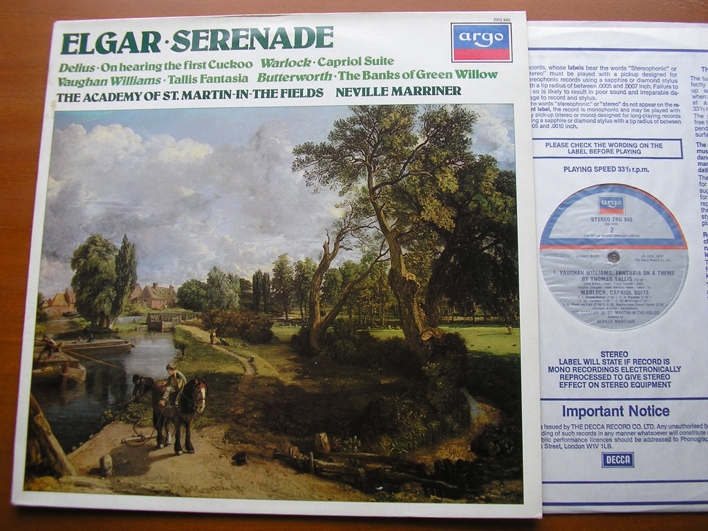 ELGAR: SERENADE / WARLOCK: CAPRIOL SUITE / VAUGHAN WILLIAMS: TALLIS FANTASIA    ACADEMY OF ST MARTIN IN THE FIELDS / MARRINER     ZRG 945