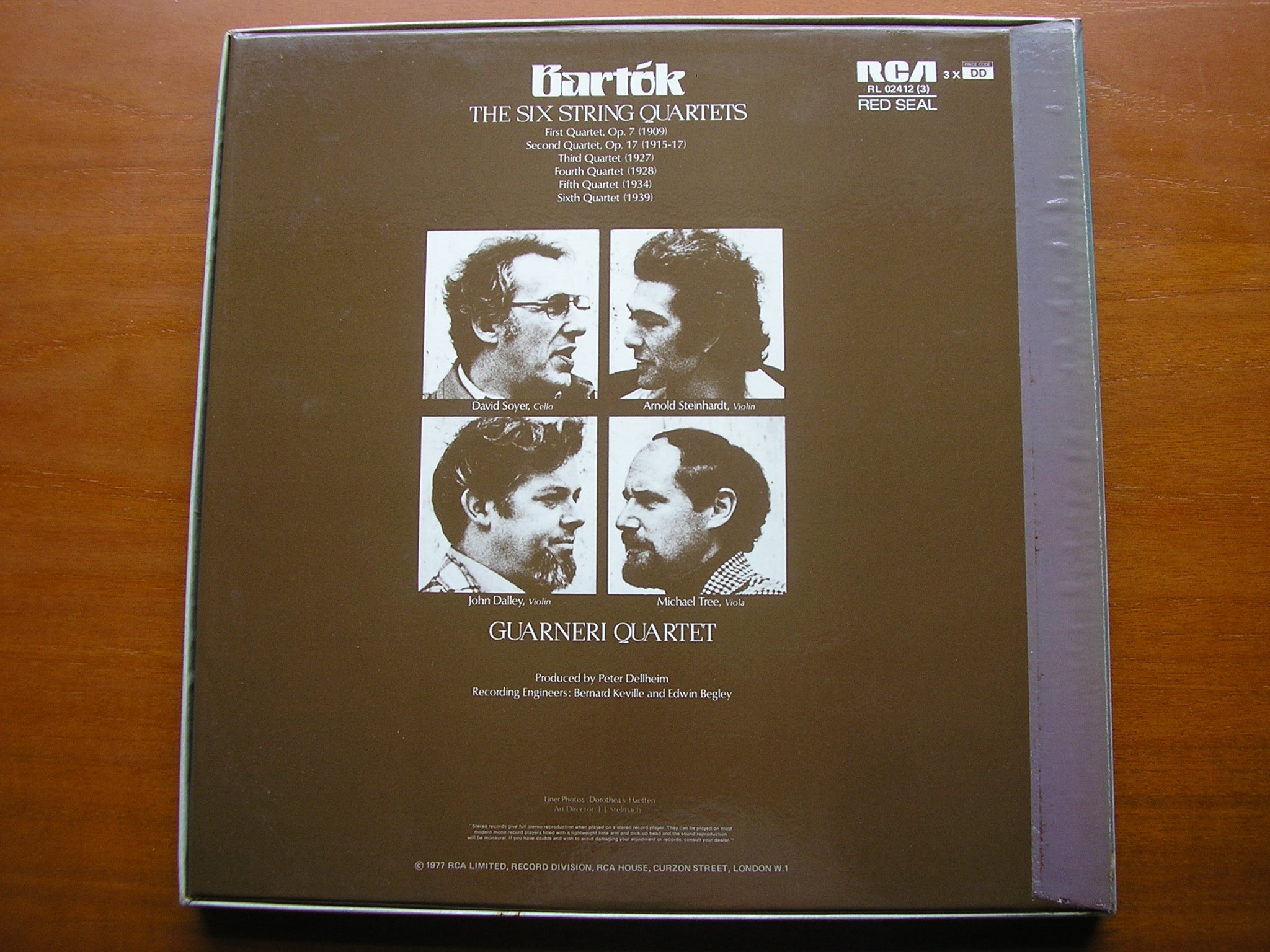 BARTOK: THE STRING QUARTETS     GUARNERI QUARTET    3 LP     RL 02412