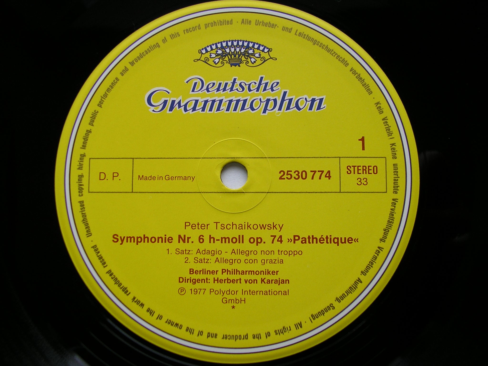 TCHAIKOVSKY: SIX SYMPHONIES    KARAJAN / BERLIN PHILHARMONIC    6LP