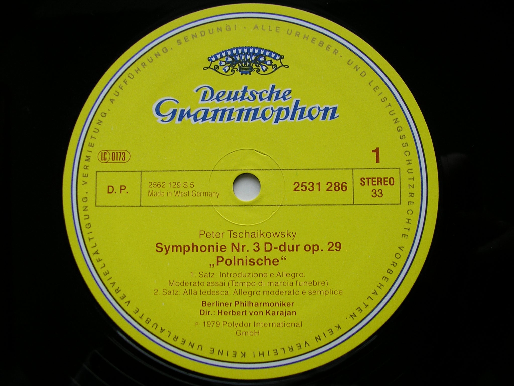 TCHAIKOVSKY: SIX SYMPHONIES    KARAJAN / BERLIN PHILHARMONIC    6LP