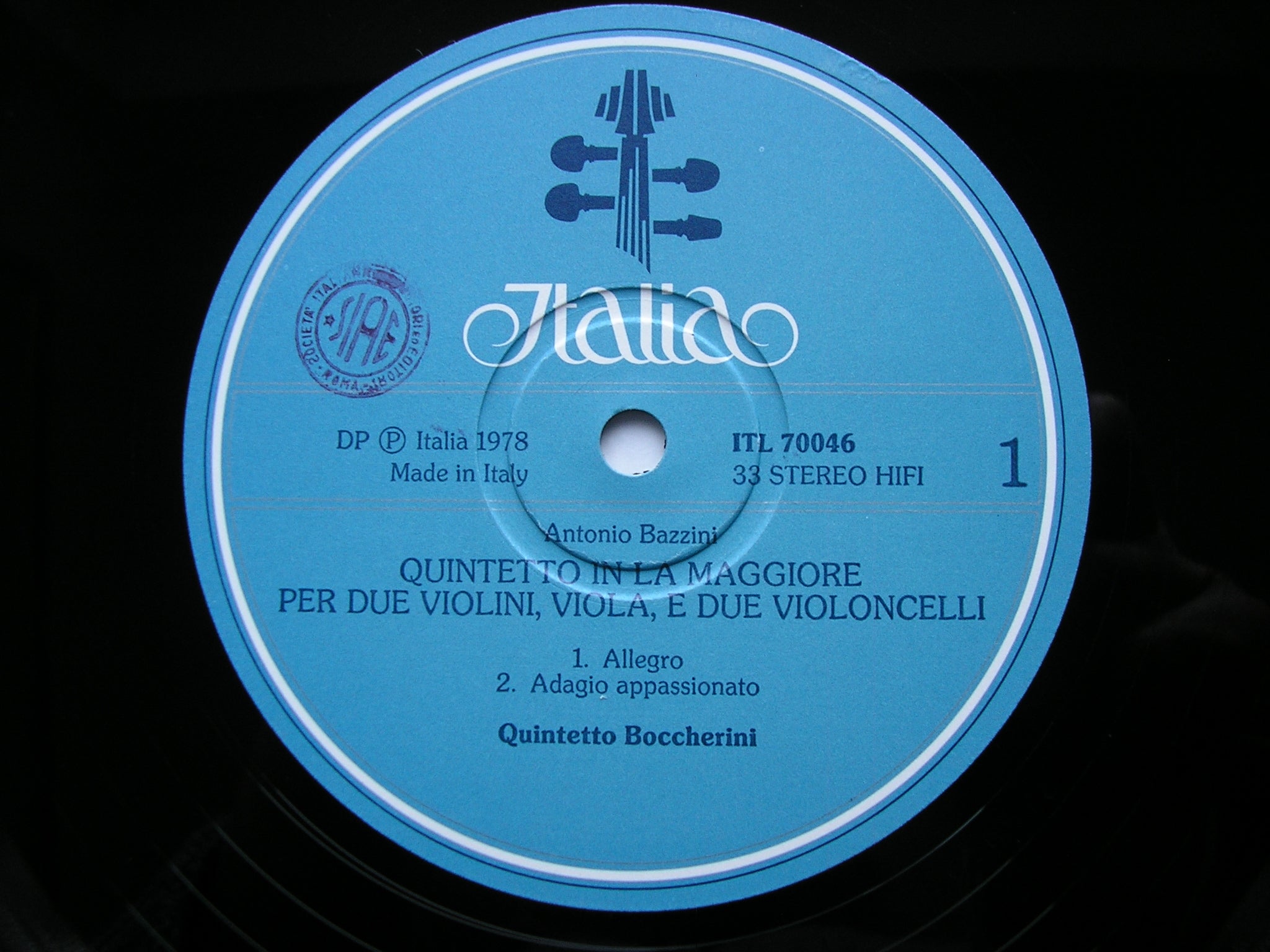 BAZZINI: STRING QUINTET in A     QUINTETTO BOCCHERINI     ITL 70046