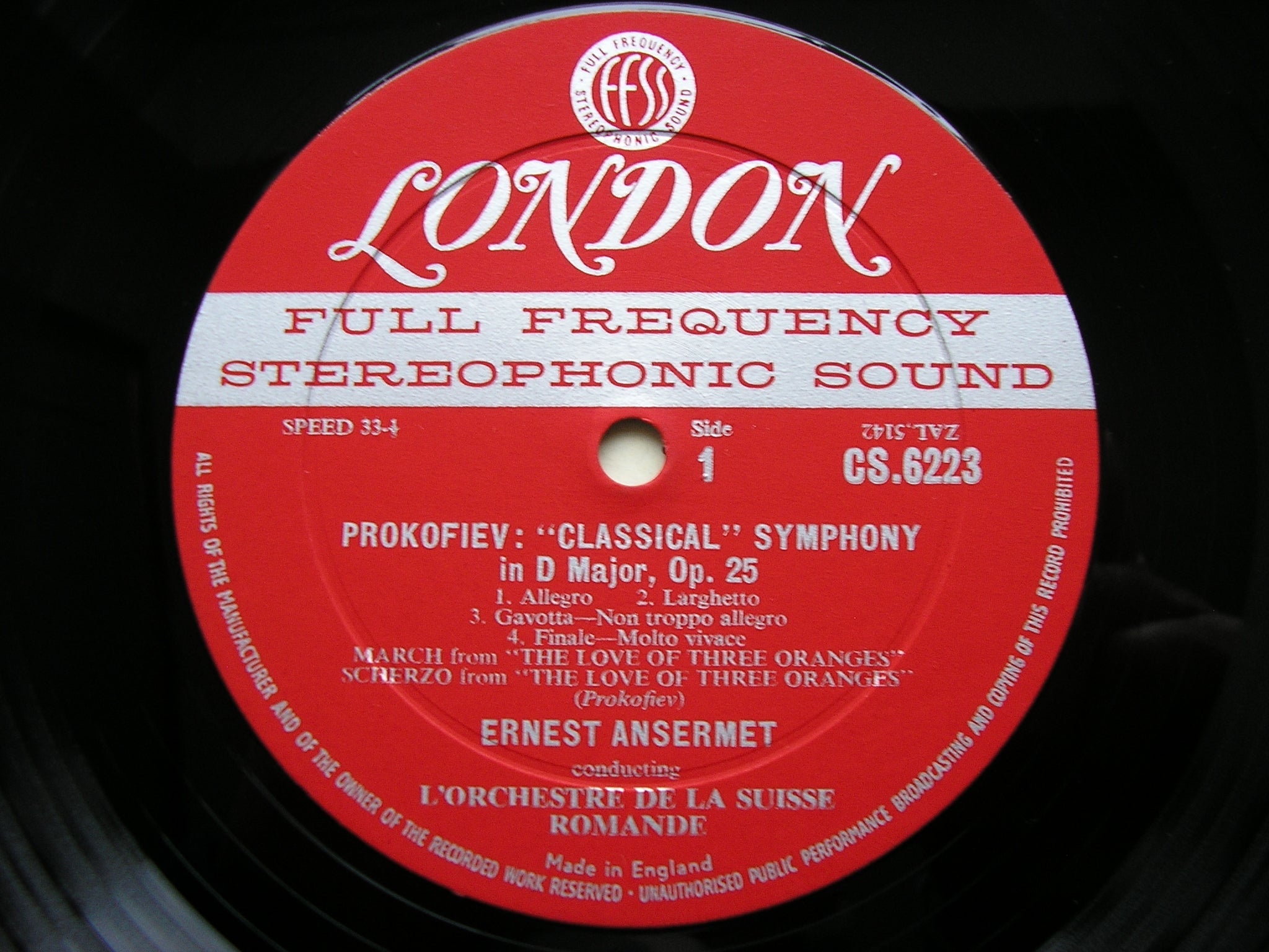 PROKOFIEV / GLINKA / BORODIN: ORCHESTRAL MUSIC   ANSERMET / SUISSE ROMANDE   CS 6223