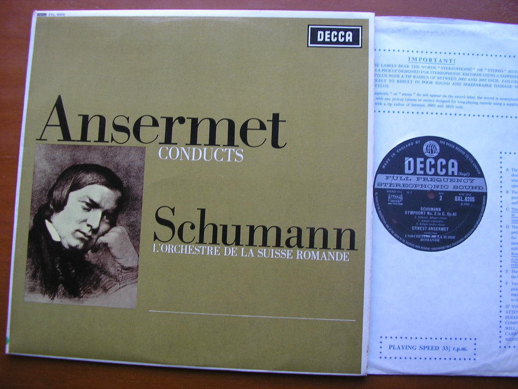 SXL 6205 ANSERMET CONDUCTS SCHUMANN: SYMPHONY No. 2 / MANFRED OVERTURE ANSERMET / SUISSE ROMANDE
