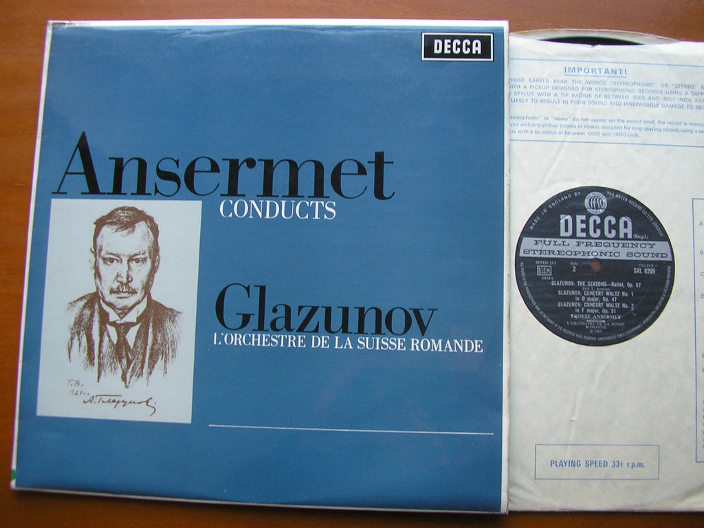 SXL 6269 ANSERMET CONDUCTS GLAZUNOV: THE SEASONS / CONCERT WALTZES ANSERMET / SUISSE ROMANDE