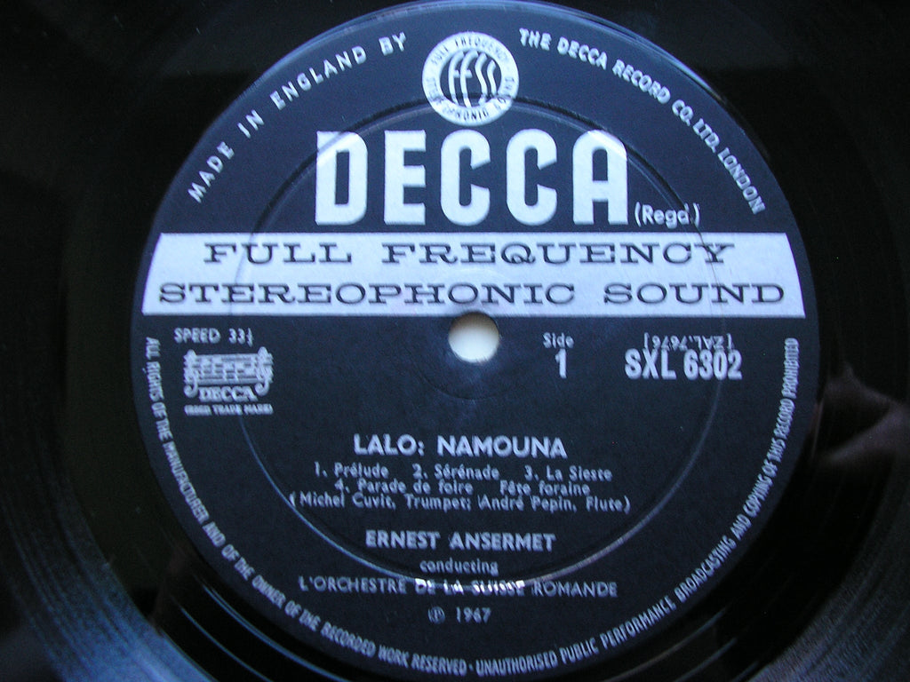 SXL 6302 ANSERMET CONDUCTS LALO: NAMOUNA / DIVERTISSEMENT / RAPSODIE ANSERMET / SUISSE ROMANDE