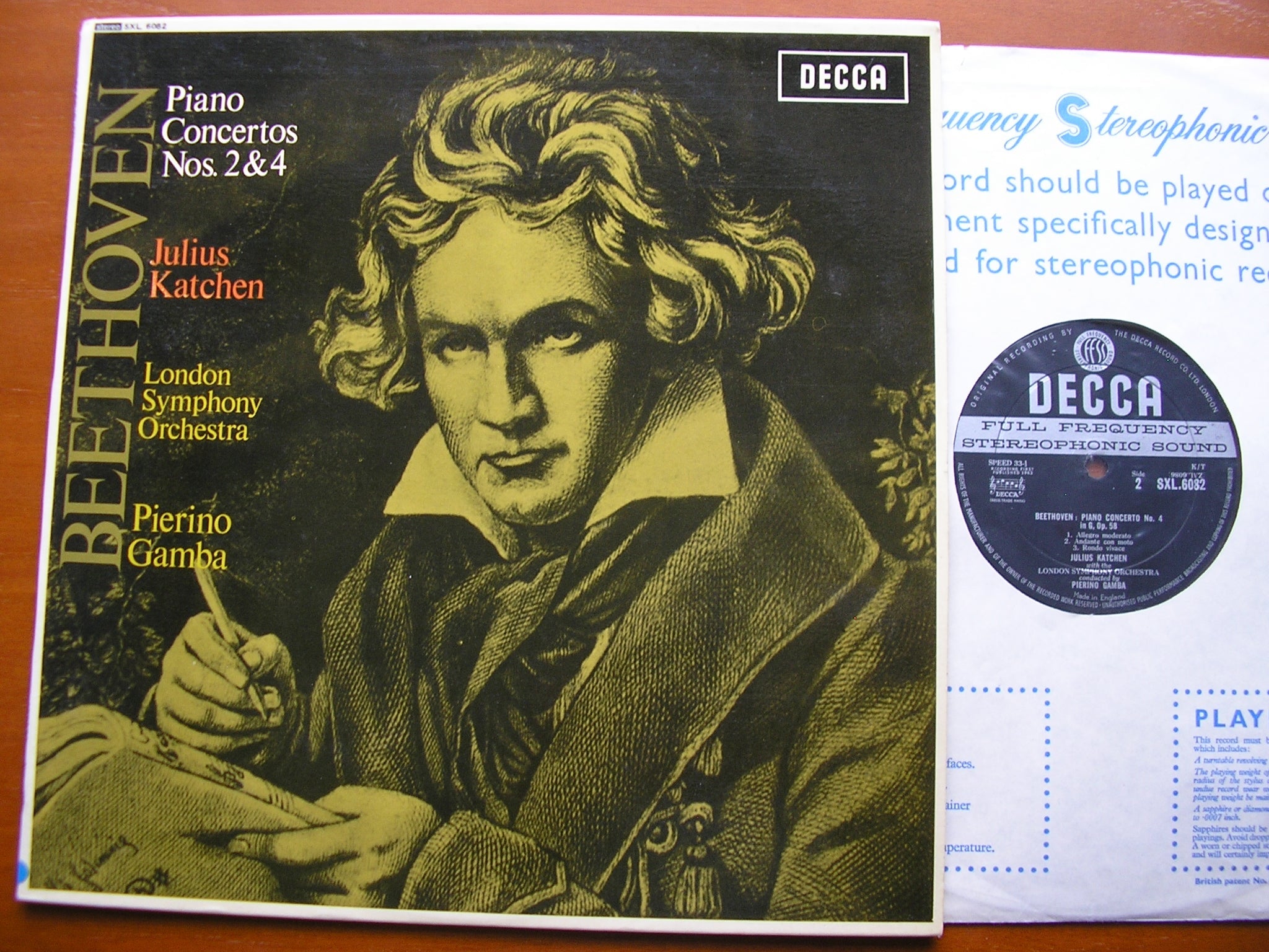 SXL 6082 BEETHOVEN: PIANO CONCERTOS Nos. 2 & 4 KATCHEN / LONDON SYMPHONY / GAMBA