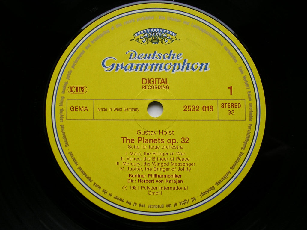 HOLST: THE PLANETS   KARAJAN / BERLIN PHILHARMONIC   2532 019