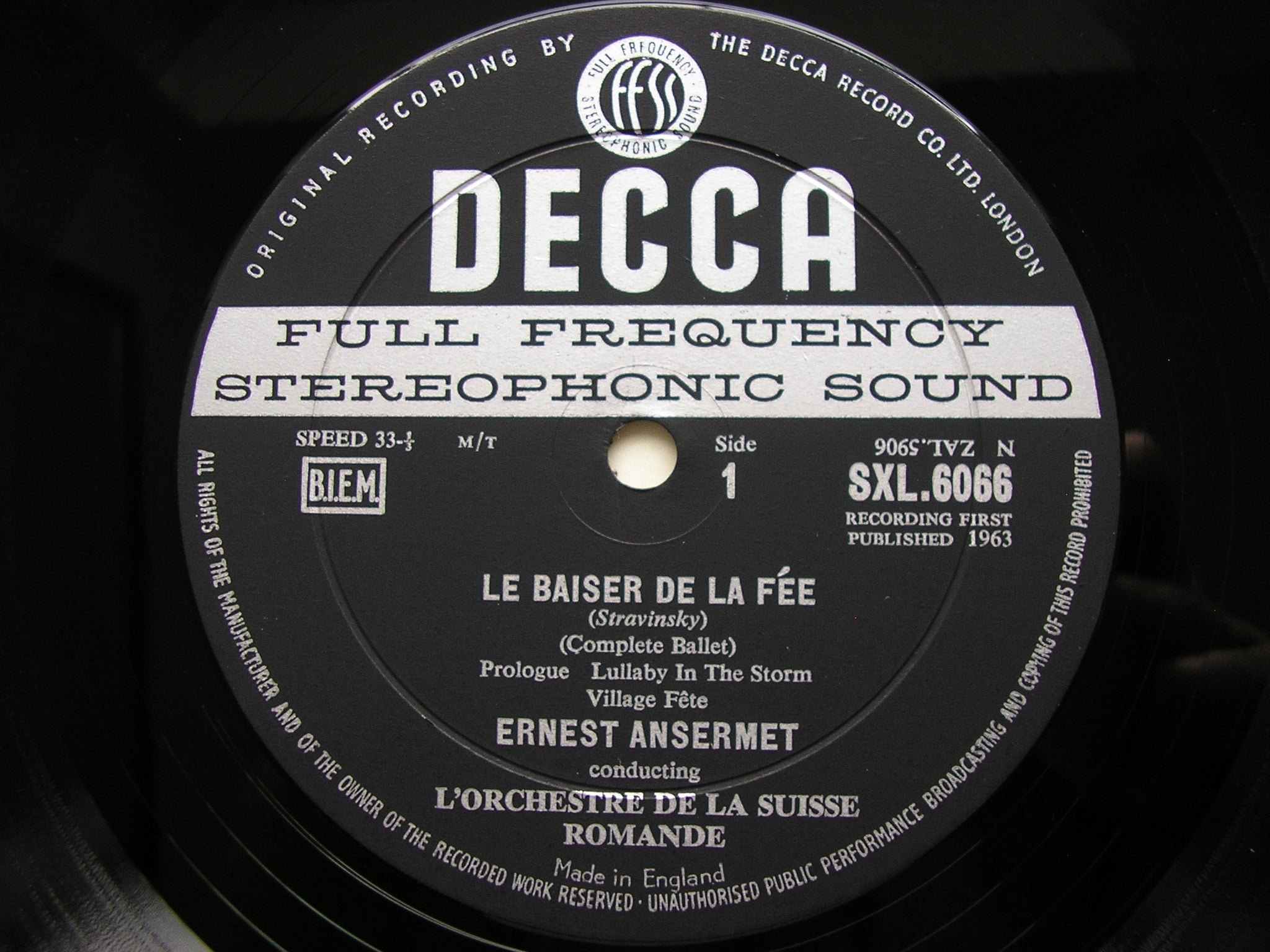 SXL 6066 STRAVINSKY: LE BAISER DE LA FEE ANSERMET / SUISSE ROMANDE