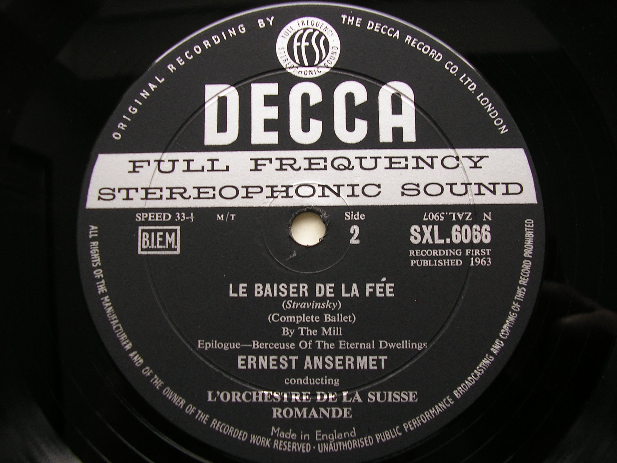 SXL 6066 STRAVINSKY: LE BAISER DE LA FEE ANSERMET / SUISSE ROMANDE