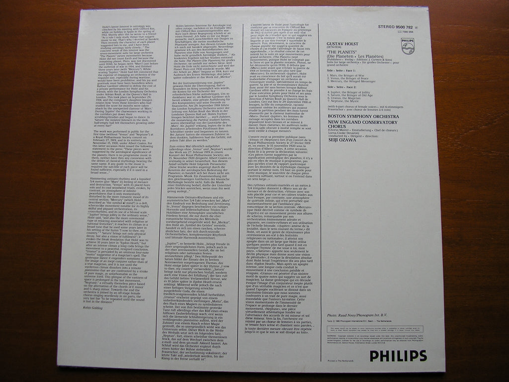 HOLST: THE PLANETS   OZAWA / BOSTON SYMPHONY   9500 782