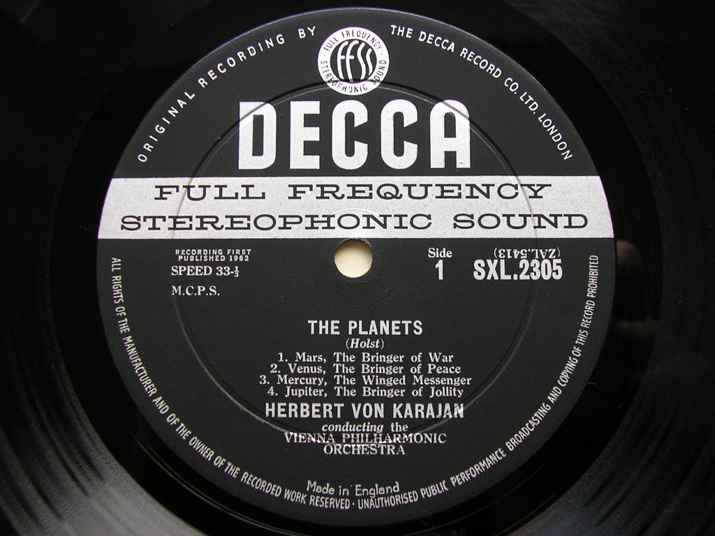 SXL 2305 HOLST: THE PLANETS KARAJAN / VIENNA PHILHARMONIC