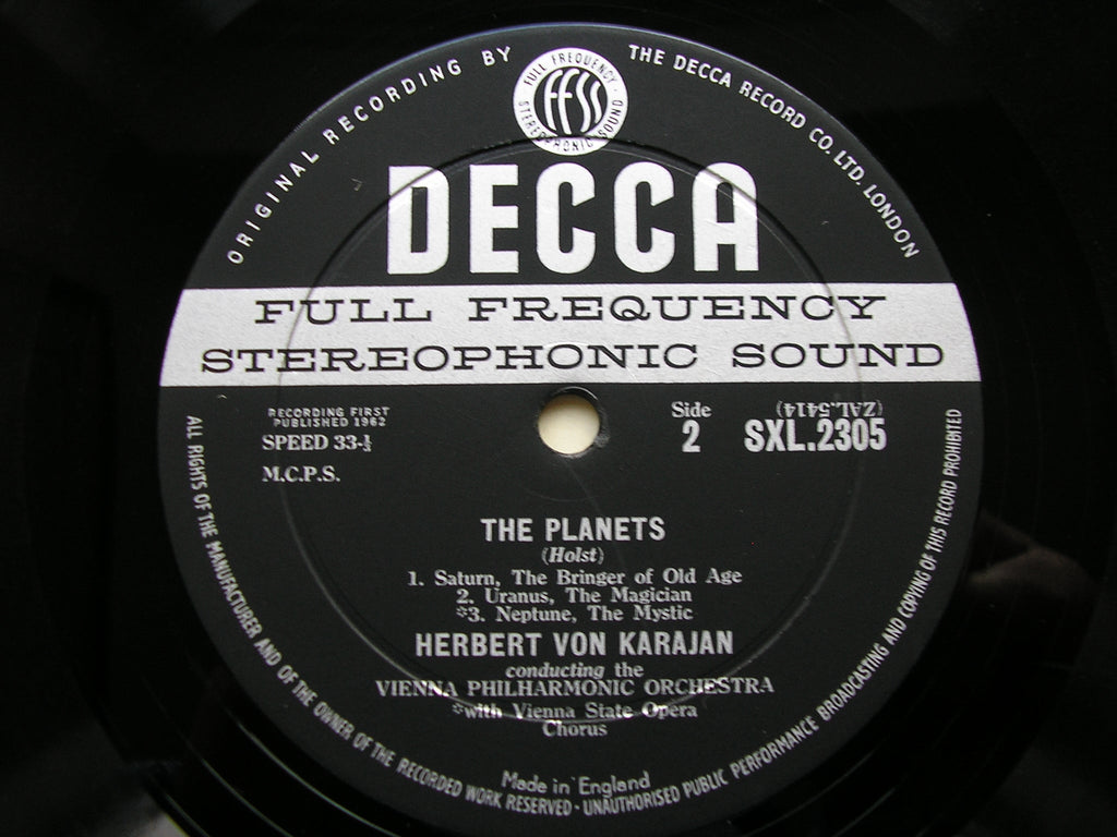 SXL 2305 HOLST: THE PLANETS KARAJAN / VIENNA PHILHARMONIC