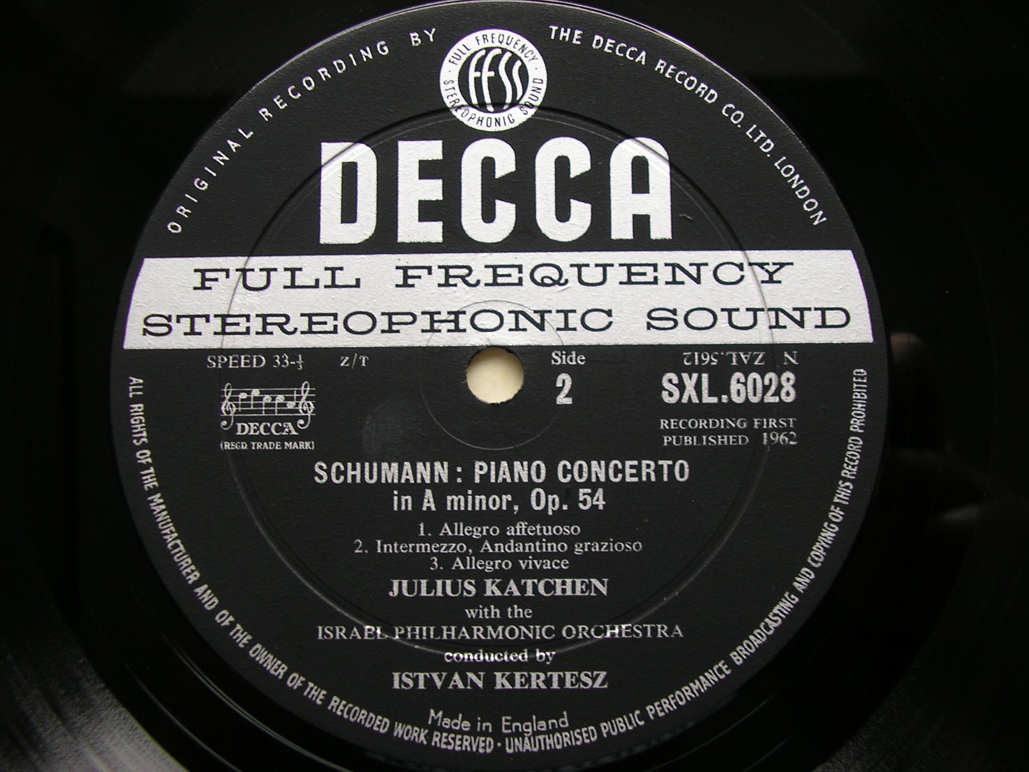 SXL 6028 GRIEG & SCHUMANN: PIANO CONCERTOS KATCHEN / ISRAEL PHILHARMONIC ORCHESTRA / KERTESZ