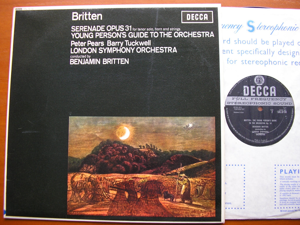 SXL 6110 BRITTEN: SERENADE / YOUNG PERSON'S GUIDE PEARS / TUCKWELL / LONDON SYMPHONY / BRITTEN