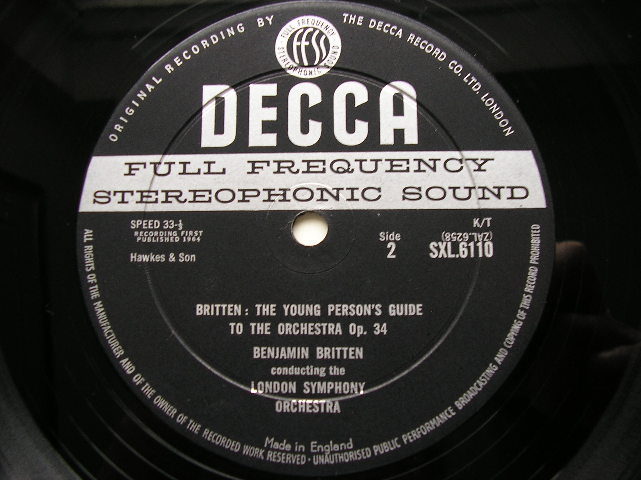 SXL 6110 BRITTEN: SERENADE / YOUNG PERSON'S GUIDE PEARS / TUCKWELL / LONDON SYMPHONY / BRITTEN